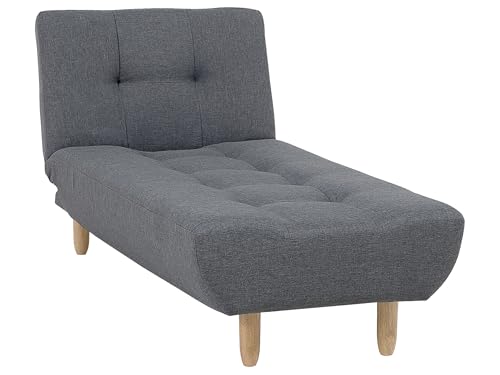 Beliani Chaiselounge Stoffbezug dunkelgrau gesteppt verstellbare Lehne Retro-Stil Alsten von Beliani