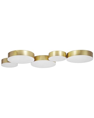 Deckenleuchte LED gold Eisen 5 Schirme für Wohnzimmer Luga von Beliani