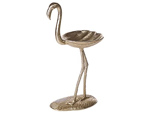 Dekofigur Schale aus Aluminium Flamingo gold 57 cm Dekoration Sanen von Beliani