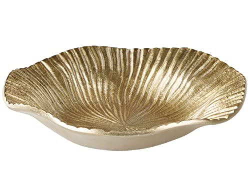 Dekoschale Aluminium mit gewelltem Rand gold ø 29 cm Tischdeko Modern Hatra von Beliani