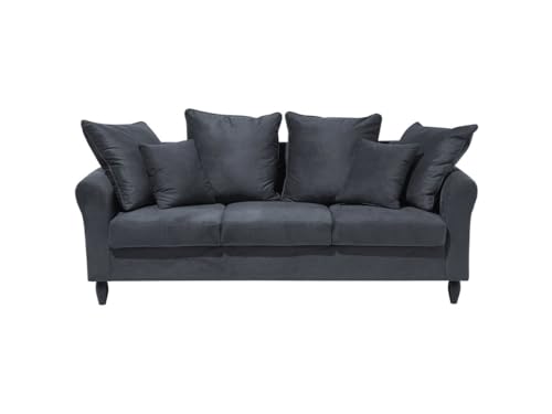 Dreisitzer Sofa Polstersofa Samtstoff grau modern 3er Couch Bornholm von Beliani