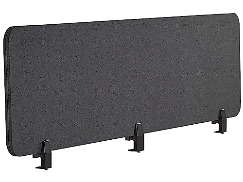 Dunkelgraue Schreibtischtrennwand 180 x 40 cm - Akustikschutz, Einfache Montage, Modernes Design - WALLY von Beliani