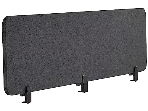 Dunkelgraue Schreibtischtrennwand 180 x 40 cm - Akustikschutz, Einfache Montage, Modernes Design - Wally von Beliani