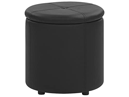 Eleganter Pouf aus Kunstleder in Schwarz mit praktischem Stauraum Maryland von Beliani