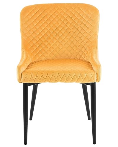 Eleganter Stuhl im 2er Set mit luxuriöser Ausstrahlung in edlem Gelb aus Samtstoff Solano Eleganter Stuhl im 2er Set mit luxuriöser Ausstrahlung in edlem Gelb aus Samtstoff Solano von Beliani