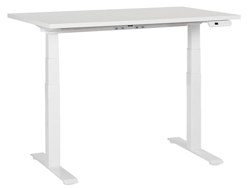 Elektrisch höhenverstellbarer Schreibtisch USB weiß 120x72 cm DESTINES von Beliani