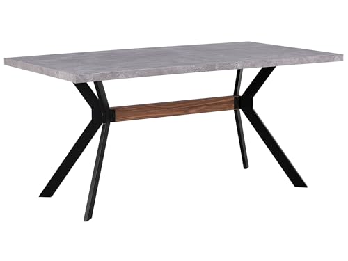 Esstisch Betonoptik/schwarz 160 x 90 cm MDF-Platte Benson von Beliani