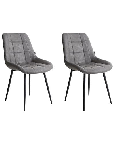 Esszimmerstuhl 2er Set Kunstleder grau mit Metallgestell schwarz Retro Melrose Esszimmerstuhl 2er Set Kunstleder grau mit Metallgestell schwarz Retro Melrose von Beliani
