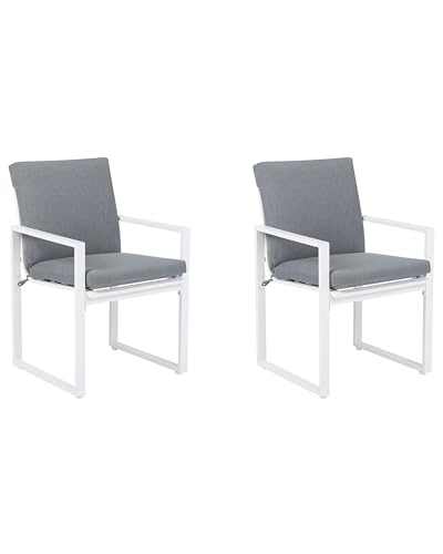 Beliani Exklusive Gartenstühle aus Aluminium 2er Set grau Pancole Beliani Exklusive Gartenstühle aus Aluminium 2er Set grau Pancole von Beliani