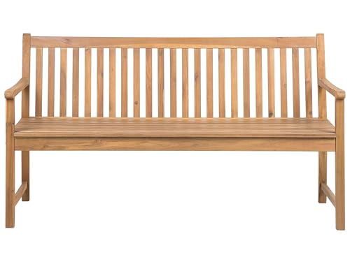 Gartenbank Akazienholz Hellbraun 160 cm Vivara von Beliani