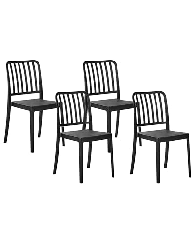 Gartenstühle im 4er Set schwarz aus Kunststoff für Innen- und Außenbereich Sersale Gartenstühle im 4er Set schwarz aus Kunststoff für Innen- und Außenbereich Sersale von Beliani
