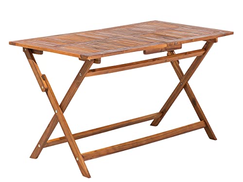 Beliani Gartentisch Akazienholz Dunkelbraun rechteckig 140x75 cm zusammenklappbar Cento Beliani Gartentisch Akazienholz Dunkelbraun rechteckig 140x75 cm zusammenklappbar Cento von Beliani