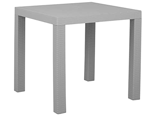Beliani Gartentisch Rattanoptik 80 x 80 cm hellgrau Fossano von Beliani