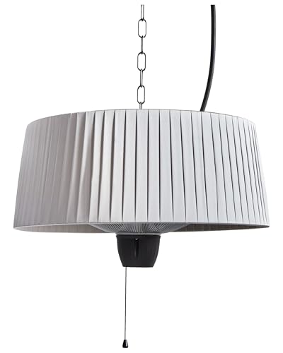 Halogen Terrassenheizer Aluminium 1500 W Elektrisch Terrassen Garten Outdoor Zubehör Stahl Hellgrau Ascea von Beliani