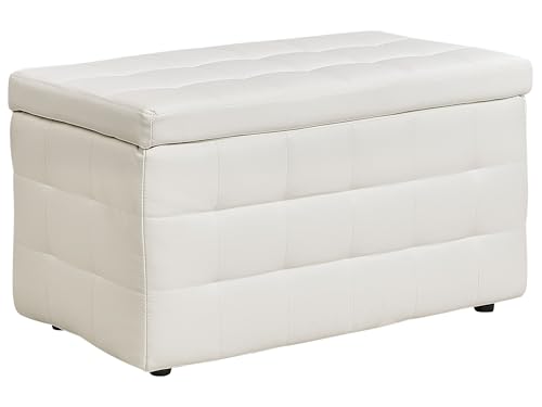 Hocker mit Stauraum Deckel Kunstleder weiß Bettbank Truhe Modern Michigan Hocker mit Stauraum Deckel Kunstleder weiß Bettbank Truhe Modern Michigan von Beliani