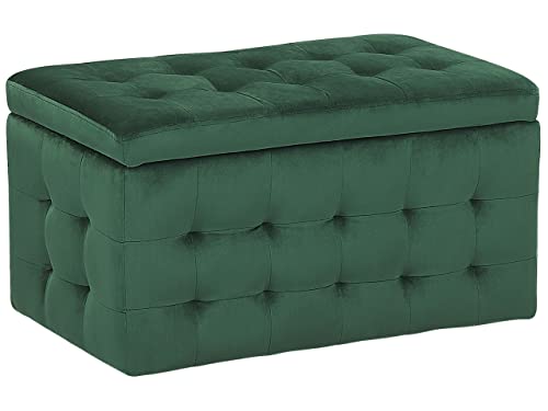Hocker mit Stauraum Deckel Samt grün Bettbank Truhe Fußhocker Modern Michigan Hocker mit Stauraum Deckel Samt grün Bettbank Truhe Fußhocker Modern Michigan von Beliani