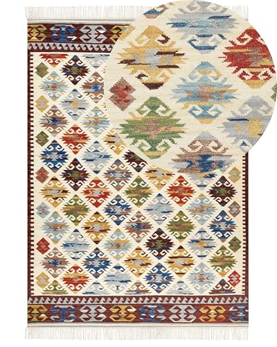 Kelim-Teppich Wolle bunt 200 x 300 cm handgewebt orientalisches Muster Aknalich von Beliani