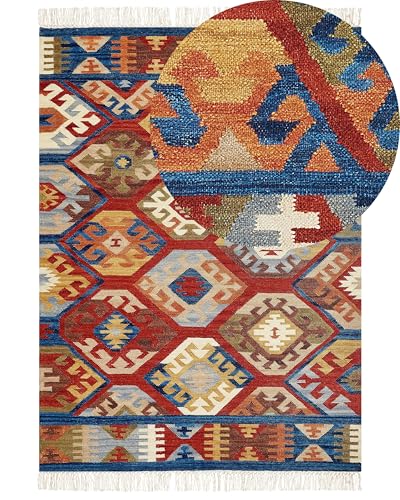 Kelim-Teppich Wolle bunt 200 x 300 cm handgewebt orientalisches Muster Jrvesh von Beliani
