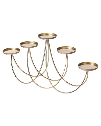 Kerzenständer Eisen gold 5-flammig handgefertigt Tischdeko Glamourös Buaran von Beliani