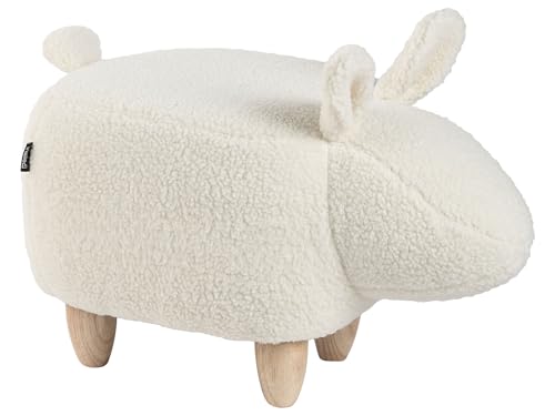Kinderhocker Creme weiß Hasenhocker Tierhocker in Hasen-Form für Kinder Bunny von Beliani