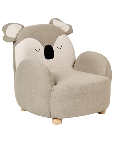 Kindersessel Koala Bär Form Stoff beige/Taupe gepolstert für Kinderzimmer Hervik von Beliani