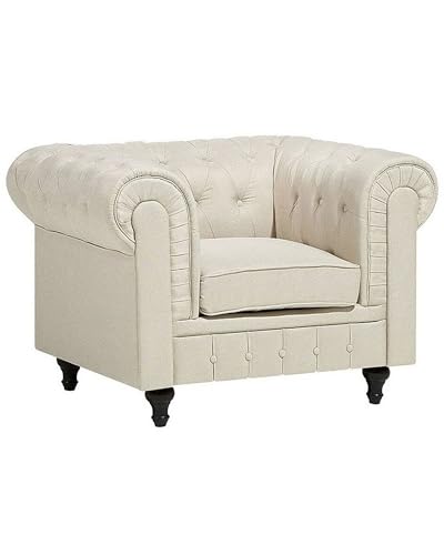 Klassicher Sessel Chesterfield Polsterbezug beige Chesterfield von Beliani