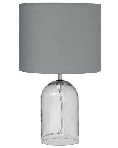 Klassische Tischlampe grau/transparent Devoll von Beliani