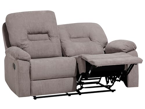 Klassischer 2-Sitzer Sofa Polsterbezug Taupe beige verstellbar Bergen von Beliani