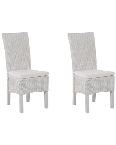Klassischer Rattanstuhl weiß 2er Set Andes Klassischer Rattanstuhl weiß 2er Set Andes von Beliani