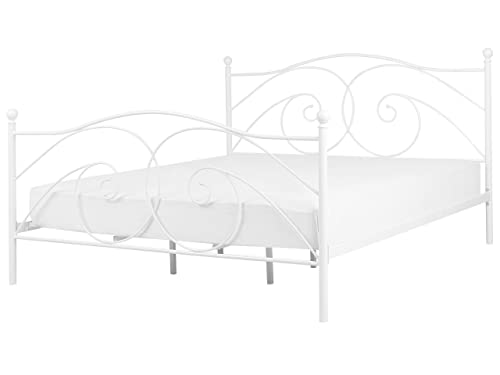 Komfortables Metallbett in romantischem Stil 180 x 200 cm weiß Dinard Komfortables Metallbett in romantischem Stil 180 x 200 cm weiß Dinard von Beliani