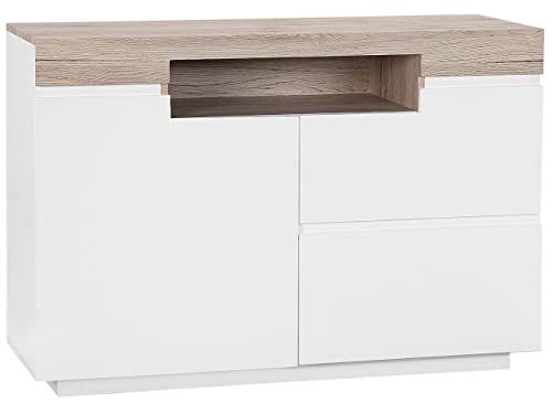 Kommode weiß/heller Holzfarbton Schubladen MDF skandinavisches Design Marlin von Beliani