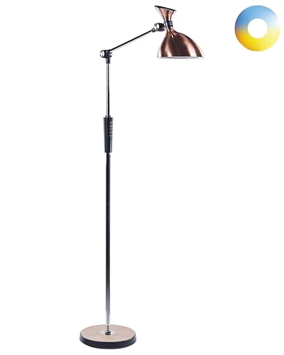 LED Stehlampe Metall kupfer dimmbar verstallbar 160 cm Bogenlampe Andromeda von Beliani