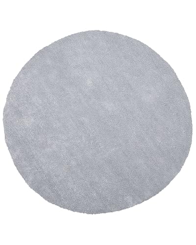 Läufer Teppich rund ⌀ 140 cm grau getuftet Shaggy Hochflor Modern Demre von Beliani