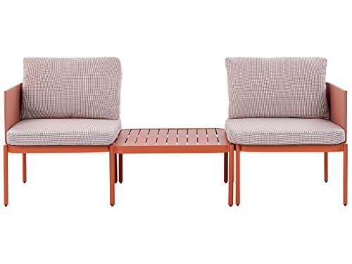 Lounge-Set mit Couchtisch orange Aluminium modulares 2-Sitzer Sofa-Set Terracina von Beliani
