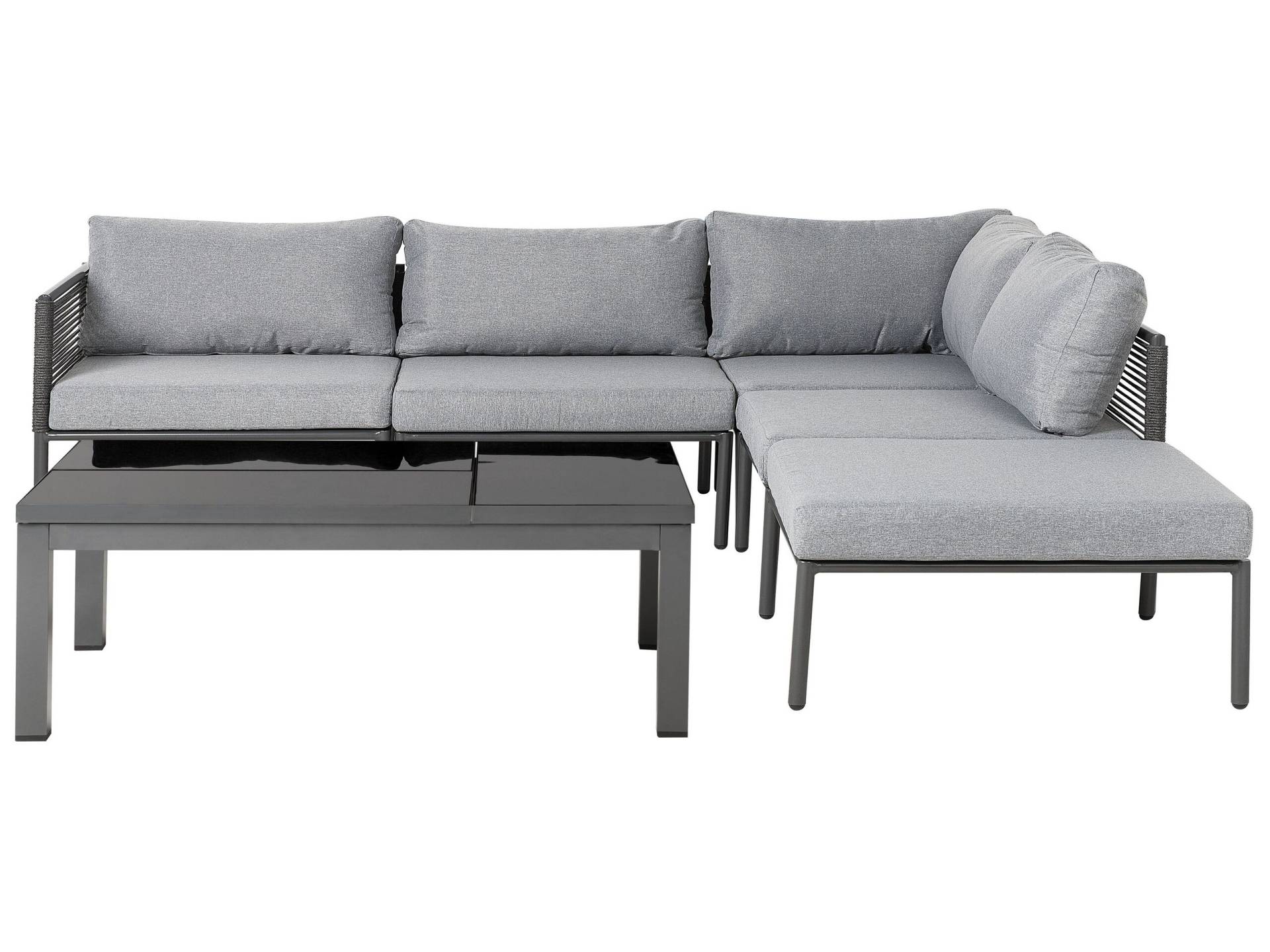 Lounge set a 6 posti in alluminio grigio von Beliani