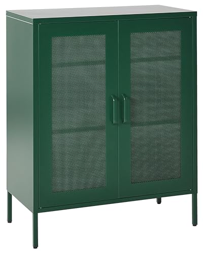 Metallschrank mit 2 Türen grün Stahl Küchenschrank Industrie Wakatipu von Beliani