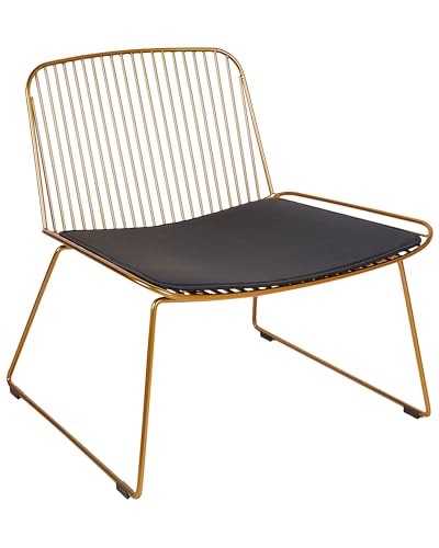 Beliani Metallstuhl Gold/schwarz aus Stahl mit Kunstleder-Sitz ohne Armlehnen Snorum Beliani Metallstuhl Gold/schwarz aus Stahl mit Kunstleder-Sitz ohne Armlehnen Snorum von Beliani