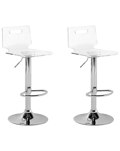 Beliani Minimalistische Barhocker transparent weiß 2er Set Malta von Beliani