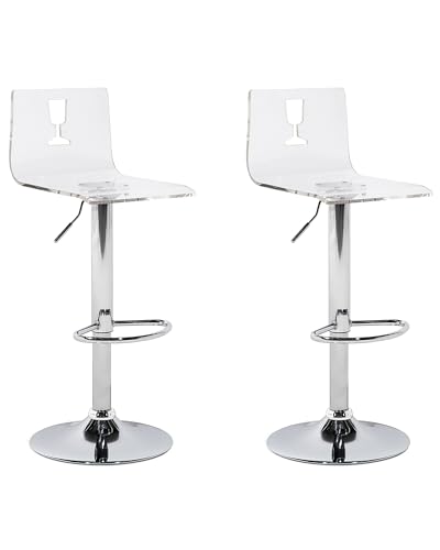Moderne Barhocker transparent weiß 2er Set Busan Moderne Barhocker transparent weiß 2er Set Busan von Beliani