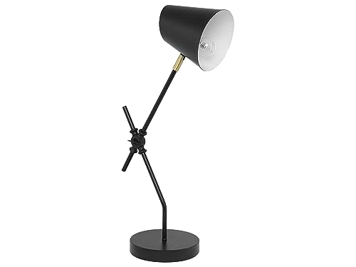 Moderne Büroleuchte asymmetrischer Lampenschirm Metall schwarz Horton von Beliani