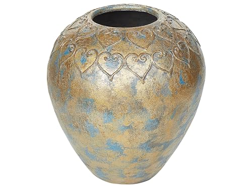 Moderne Deko-Vase aus Ton Gold/Türkis Nida von Beliani