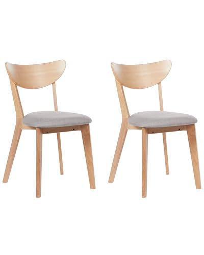 Beliani Moderne Esszimmerstühle 2er Set Esszimmer Küche Heller Holzfarbton/grau Erie von Beliani