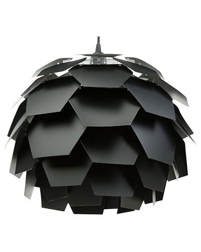 Moderne Hängelampe Blumenform Kunststoff schwarz Segre klein von Beliani
