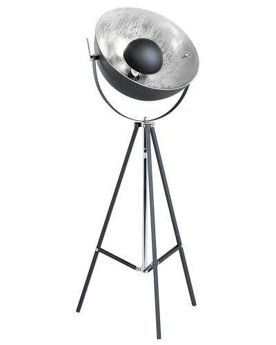 Moderne Stehlampe in Schwarz und Silber 165 cm Thames II von Beliani
