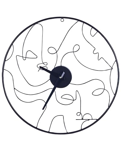 Beliani Moderne Wanduhr Metall schwarz rund ø 50 cm ohne Ziffernblatt abstrakt Menton von Beliani