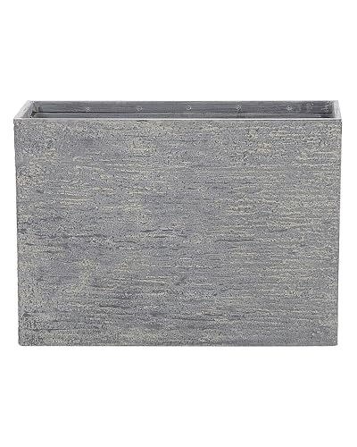Moderner Blumentopf grau 29x70x50 cm rechteckige Form Steingemisch Edessa von Beliani