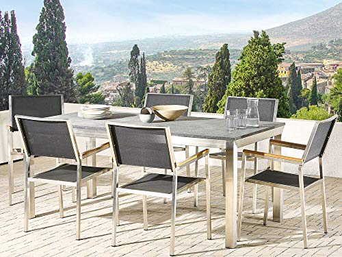 Moderner Gartentisch 180 cm für 6 Personen schwarz geflammt Grosseto Moderner Gartentisch 180 cm für 6 Personen schwarz geflammt Grosseto von Beliani