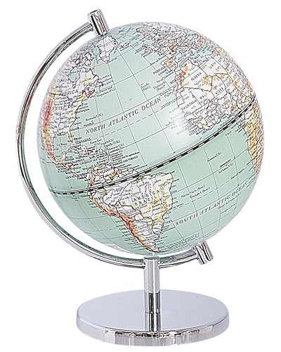 Moderner Globus in Hellblau mit silbernem Metallfuß drehbar Cook von Beliani