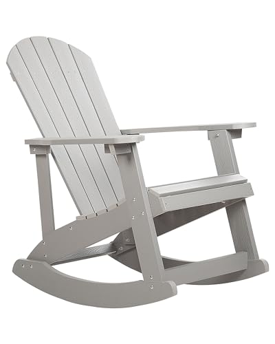 Moderner Muskoka Garten-Schaukelstuhl hellgrau mit breiten Armlehnen Adirondack von Beliani