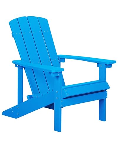 Moderner Muskoka Gartenstuhl in Blau mit breiten Armlehnen Adirondack von Beliani